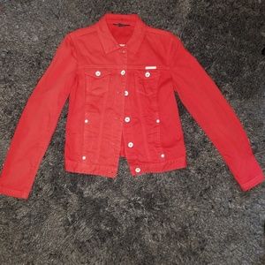 Armani Exchange Demin Jacket Red w/ White Buttons